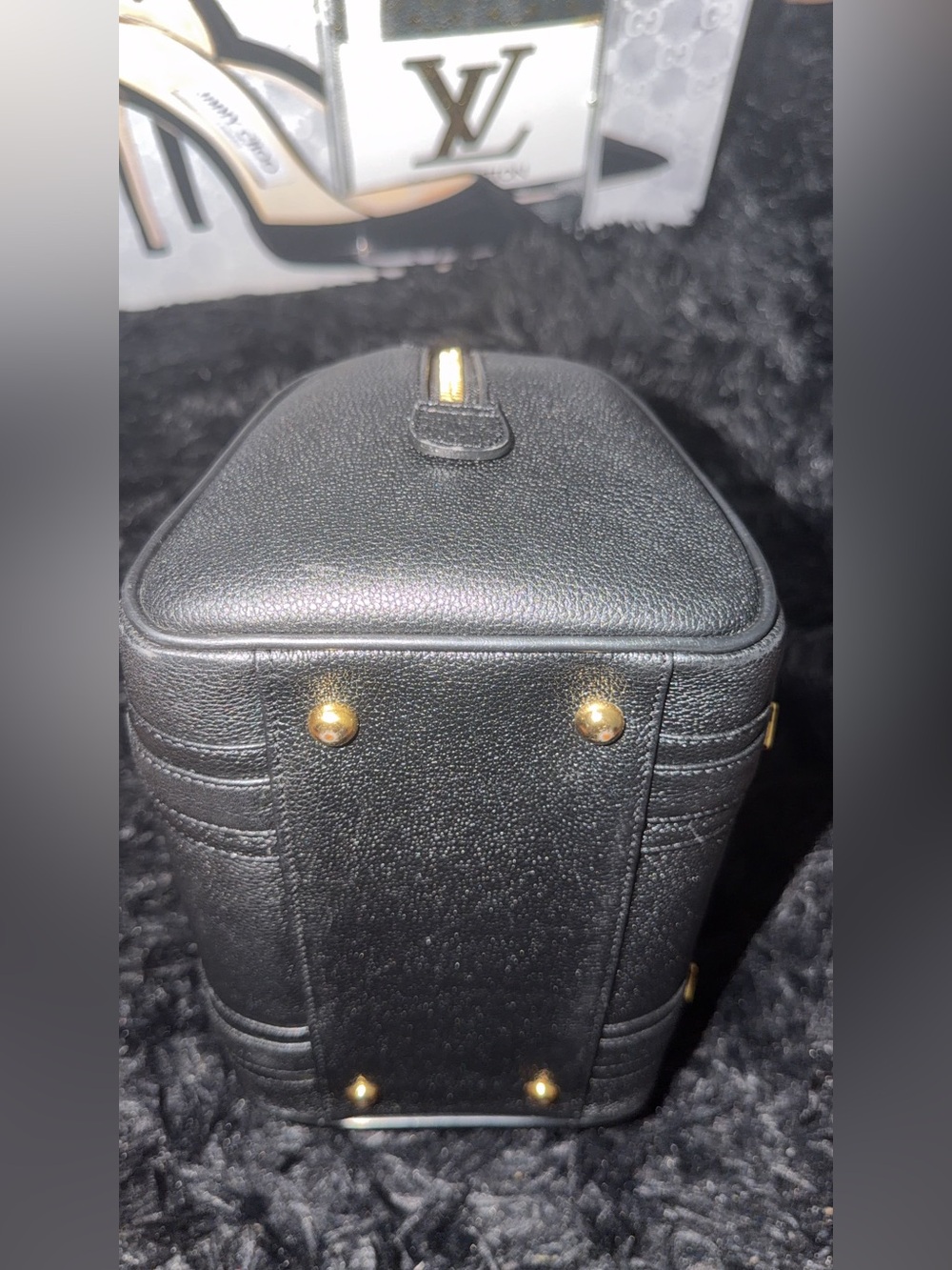 MCM Black Mini Barrel Satchel with Gold Hardware - Picture 6 of 8